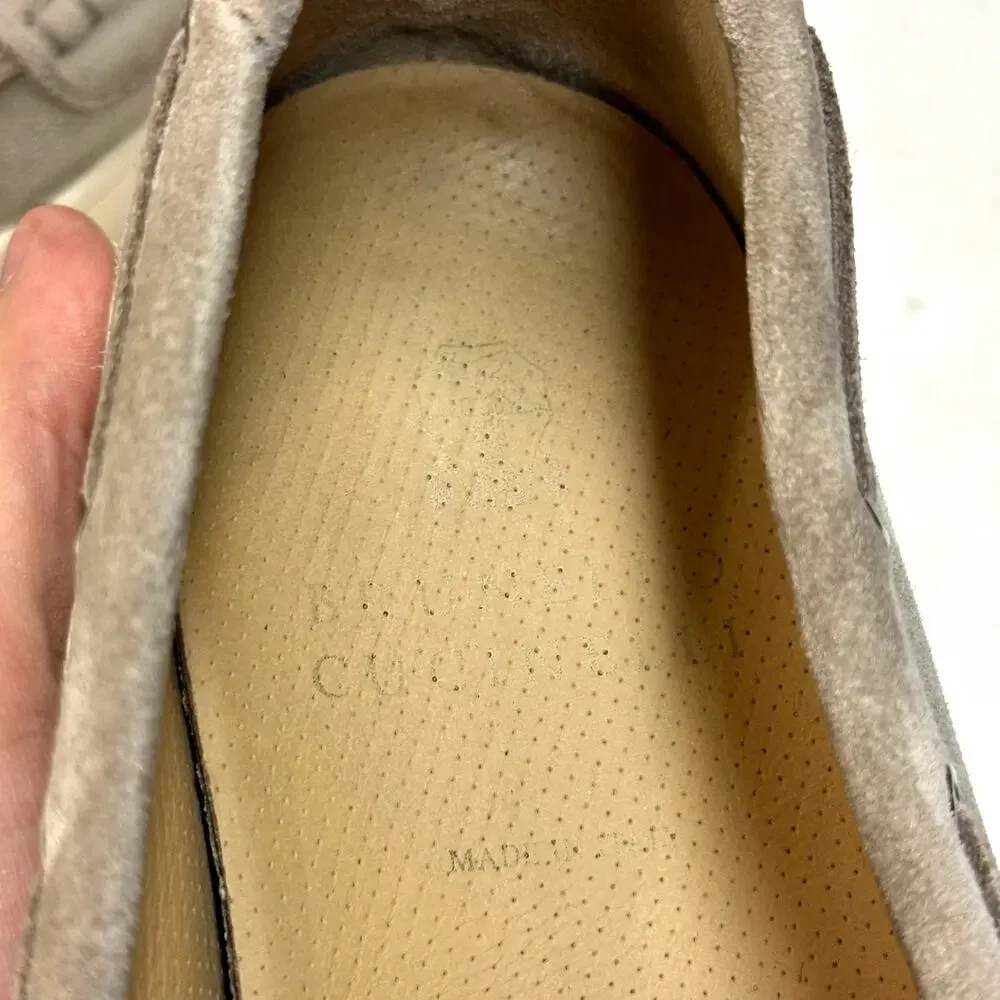 VGUC Brunello Cucinelli Suede Tassel Loafers Sneakers Made in Italy EU 42 US 9 D